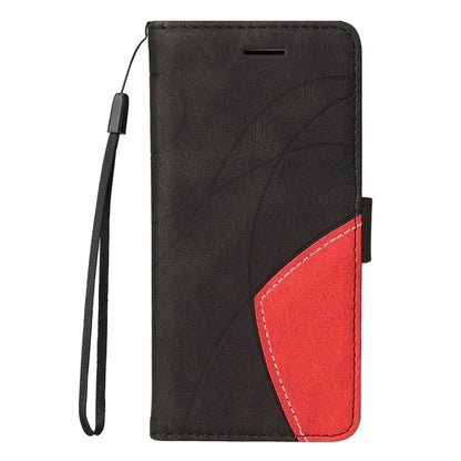 KT Leather Series-1 For Samsung	Galaxy M35 5G Case Two-Colors Splicing Phone Cover Folio Bookstytle