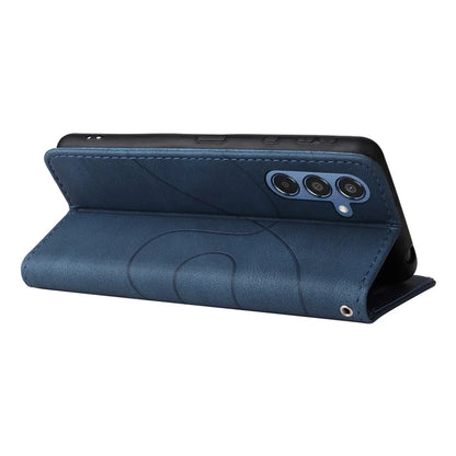 KT Leather Series-1 For Samsung	Galaxy M35 5G Case Two-Colors Splicing Phone Cover Folio Bookstytle