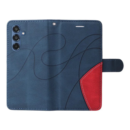 KT Leather Series-1 For Samsung	Galaxy M35 5G Case Two-Colors Splicing Phone Cover Folio Bookstytle