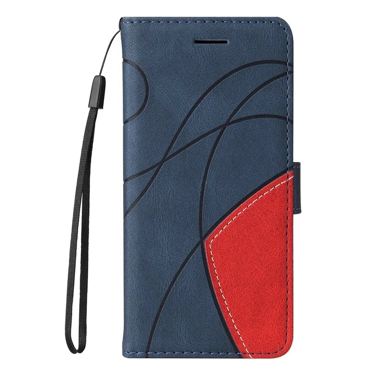 KT Leather Series-1 For Samsung	Galaxy M35 5G Case Two-Colors Splicing Phone Cover Folio Bookstytle