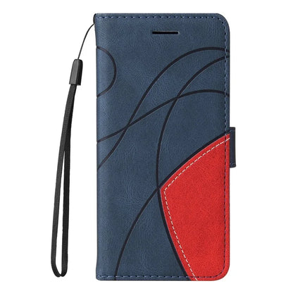KT Leather Series-1 For Samsung	Galaxy M35 5G Case Two-Colors Splicing Phone Cover Folio Bookstytle