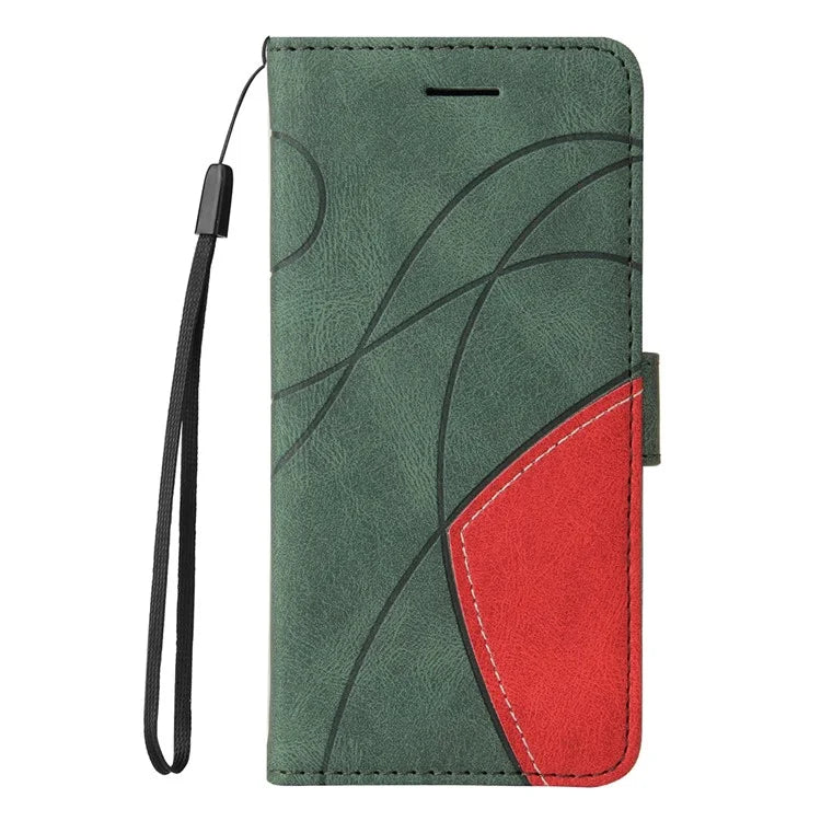 KT Leather Series-1 For Samsung	Galaxy M35 5G Case Two-Colors Splicing Phone Cover Folio Bookstytle