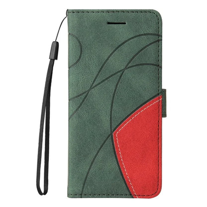 KT Leather Series-1 For Samsung	Galaxy M35 5G Case Two-Colors Splicing Phone Cover Folio Bookstytle
