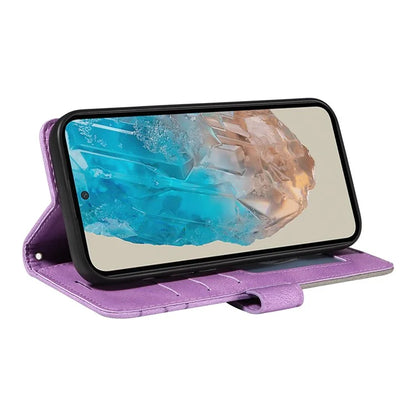 KT Leather Series-1 For Samsung	Galaxy M35 5G Case Two-Colors Splicing Phone Cover Folio Bookstytle