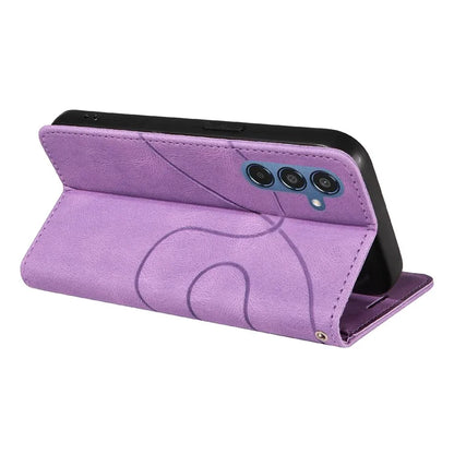 KT Leather Series-1 For Samsung	Galaxy M35 5G Case Two-Colors Splicing Phone Cover Folio Bookstytle
