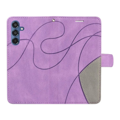KT Leather Series-1 For Samsung	Galaxy M35 5G Case Two-Colors Splicing Phone Cover Folio Bookstytle