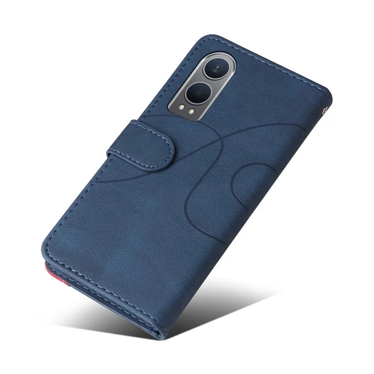 KT Leather Series-1 For OnePlus Nord CE4 Lite 5G / Oppo K12x 5G (China) Case Phone Cover Color Splicing Full Protection