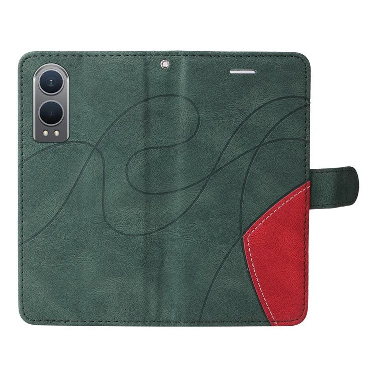 KT Leather Series-1 For OnePlus Nord CE4 Lite 5G / Oppo K12x 5G (China) Case Phone Cover Color Splicing Full Protection