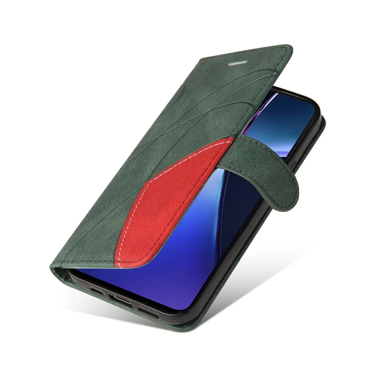 KT Leather Series-1 For OnePlus Nord CE4 Lite 5G / Oppo K12x 5G (China) Case Phone Cover Color Splicing Full Protection