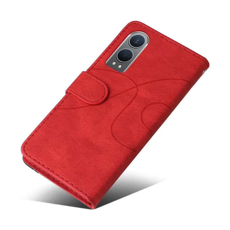 KT Leather Series-1 For OnePlus Nord CE4 Lite 5G / Oppo K12x 5G (China) Case Phone Cover Color Splicing Full Protection