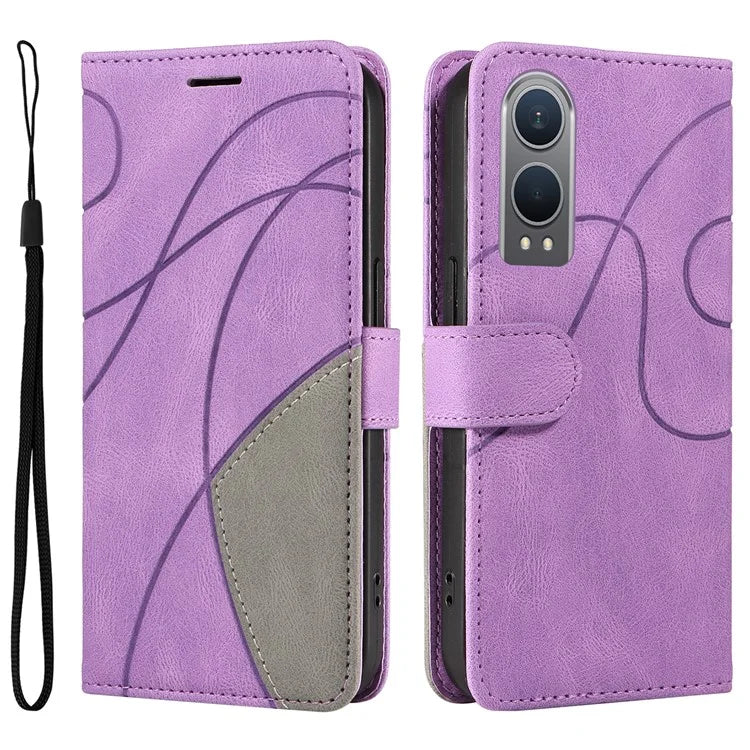 KT Leather Series-1 For OnePlus Nord CE4 Lite 5G / Oppo K12x 5G (China) Case Phone Cover Color Splicing Full Protection
