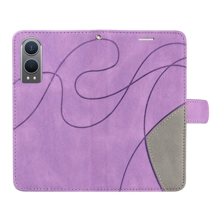 KT Leather Series-1 For OnePlus Nord CE4 Lite 5G / Oppo K12x 5G (China) Case Phone Cover Color Splicing Full Protection