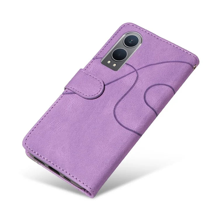 KT Leather Series-1 For OnePlus Nord CE4 Lite 5G / Oppo K12x 5G (China) Case Phone Cover Color Splicing Full Protection