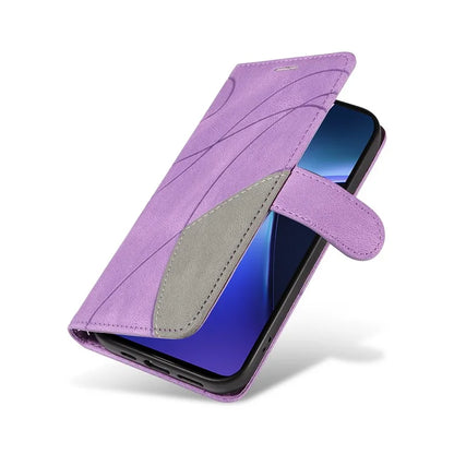 KT Leather Series-1 For OnePlus Nord CE4 Lite 5G / Oppo K12x 5G (China) Case Phone Cover Color Splicing Full Protection