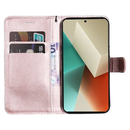 KT Leather Series-2 for Xiaomi Redmi Note 13 5G Case Magnetic Flip Phone Cover Solid Color
