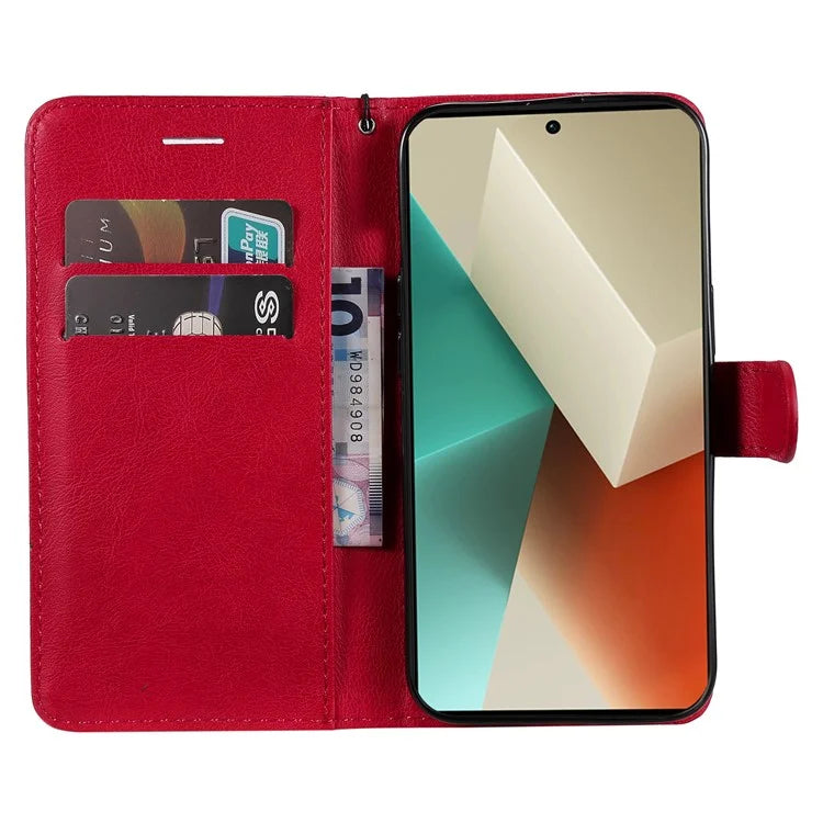 KT Leather Series-2 for Xiaomi Redmi Note 13 5G Case Magnetic Flip Phone Cover Solid Color