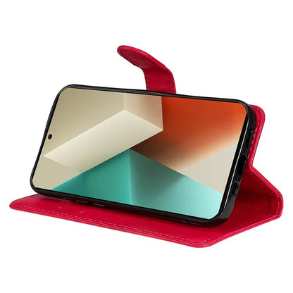 KT Leather Series-2 for Xiaomi Redmi Note 13 5G Case Magnetic Flip Phone Cover Solid Color