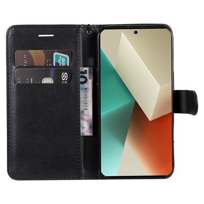 KT Leather Series-2 for Xiaomi Redmi Note 13 5G Case Magnetic Flip Phone Cover Solid Color