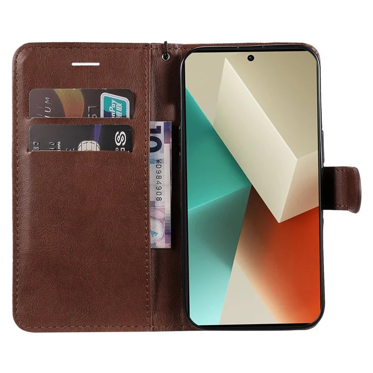 KT Leather Series-2 for Xiaomi Redmi Note 13 5G Case Magnetic Flip Phone Cover Solid Color