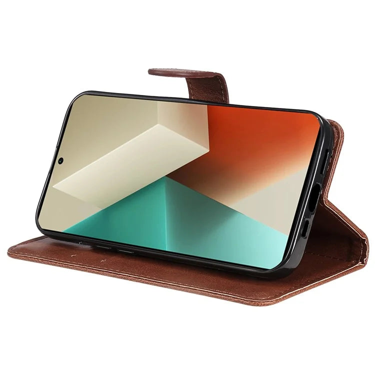 KT Leather Series-2 for Xiaomi Redmi Note 13 5G Case Magnetic Flip Phone Cover Solid Color
