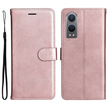 KT Leather Series-2 for OnePlus Nord CE4 Lite 5G / Oppo K12x 5G (China) Case Solid Color Phone Cover Stand Function Wrist Strap