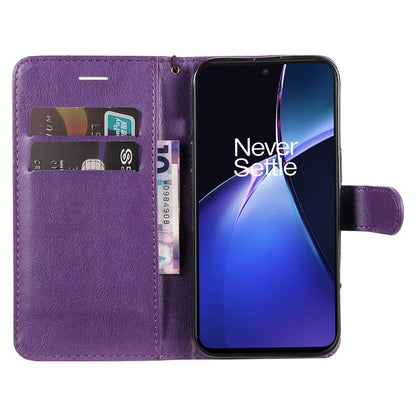 KT Leather Series-2 for OnePlus Nord CE4 Lite 5G / Oppo K12x 5G (China) Case Solid Color Phone Cover Stand Function Wrist Strap