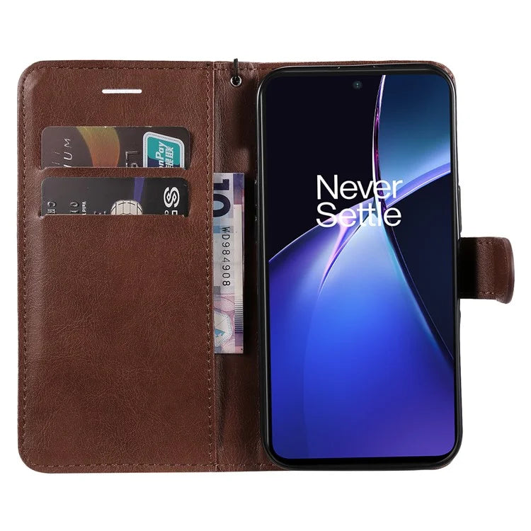 KT Leather Series-2 for OnePlus Nord CE4 Lite 5G / Oppo K12x 5G (China) Case Solid Color Phone Cover Stand Function Wrist Strap