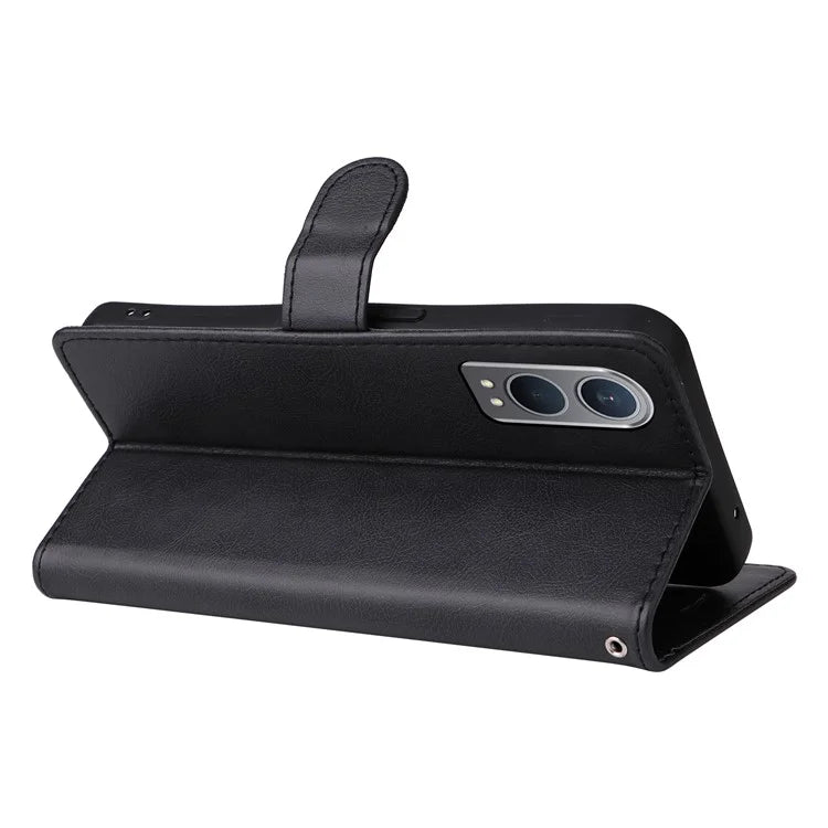 KT Leather Series-2 for OnePlus Nord CE4 Lite 5G / Oppo K12x 5G (China) Case Solid Color Phone Cover Stand Function Wrist Strap