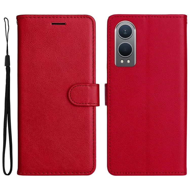 KT Leather Series-2 for OnePlus Nord CE4 Lite 5G / Oppo K12x 5G (China) Case Solid Color Phone Cover Stand Function Wrist Strap
