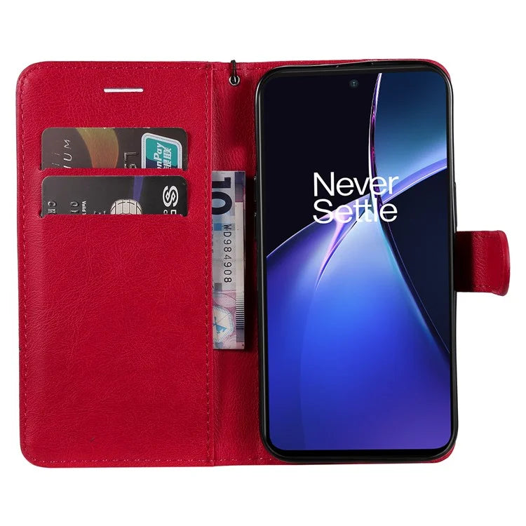 KT Leather Series-2 for OnePlus Nord CE4 Lite 5G / Oppo K12x 5G (China) Case Solid Color Phone Cover Stand Function Wrist Strap
