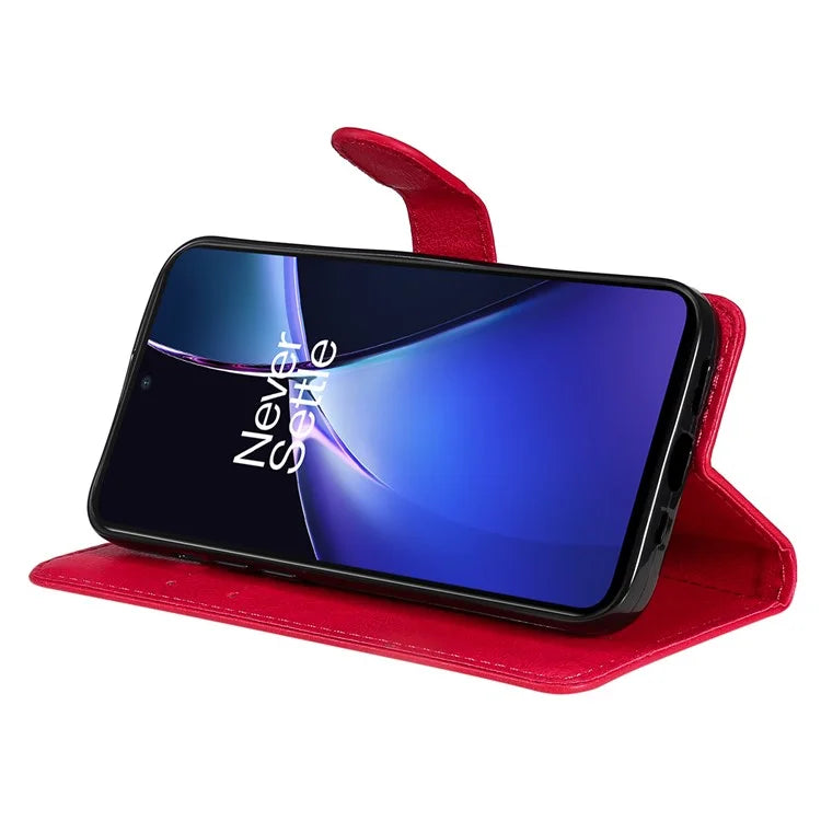 KT Leather Series-2 for OnePlus Nord CE4 Lite 5G / Oppo K12x 5G (China) Case Solid Color Phone Cover Stand Function Wrist Strap