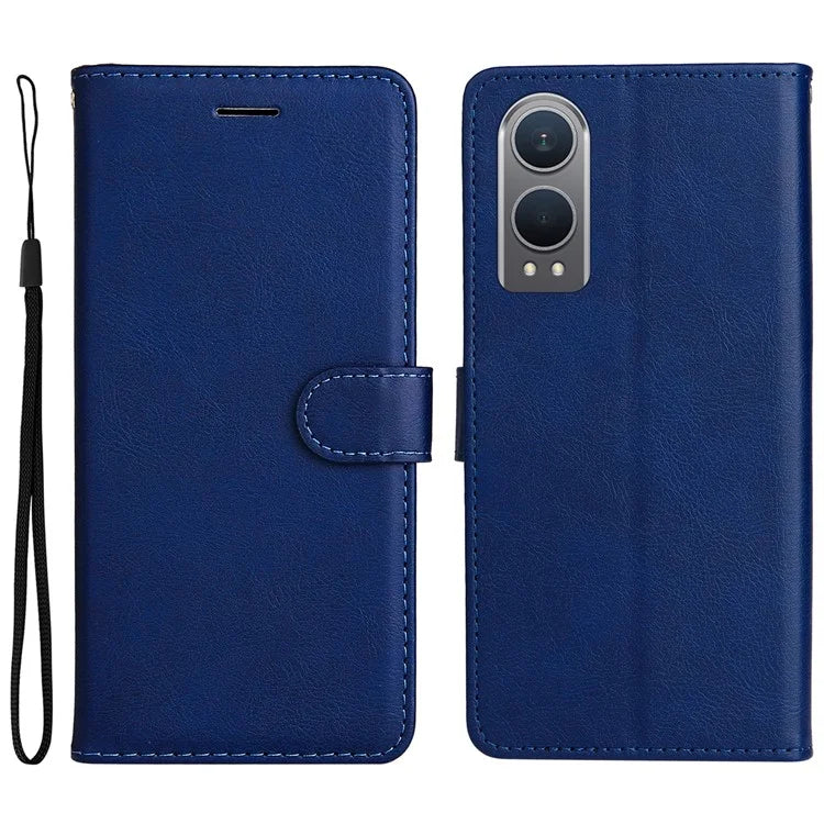 KT Leather Series-2 for OnePlus Nord CE4 Lite 5G / Oppo K12x 5G (China) Case Solid Color Phone Cover Stand Function Wrist Strap