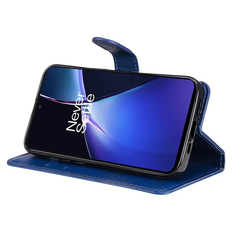 KT Leather Series-2 for OnePlus Nord CE4 Lite 5G / Oppo K12x 5G (China) Case Solid Color Phone Cover Stand Function Wrist Strap