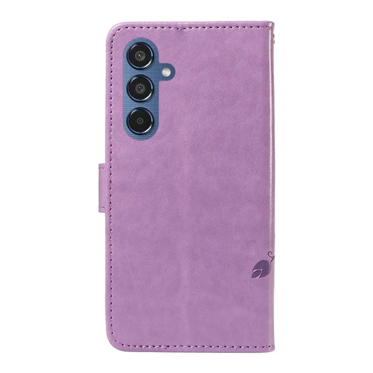 For Samsung Galaxy M35 5G Case PU Leather Phone Cover Card Slot Flowers Design