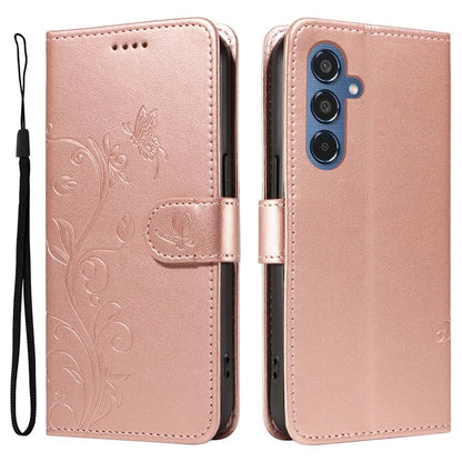 For Samsung Galaxy M35 5G Case PU Leather Phone Cover Card Slot Flowers Design