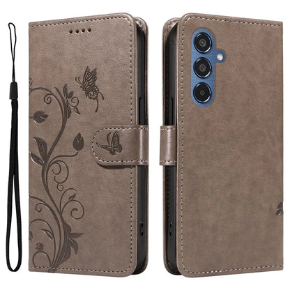For Samsung Galaxy M35 5G Case PU Leather Phone Cover Card Slot Flowers Design