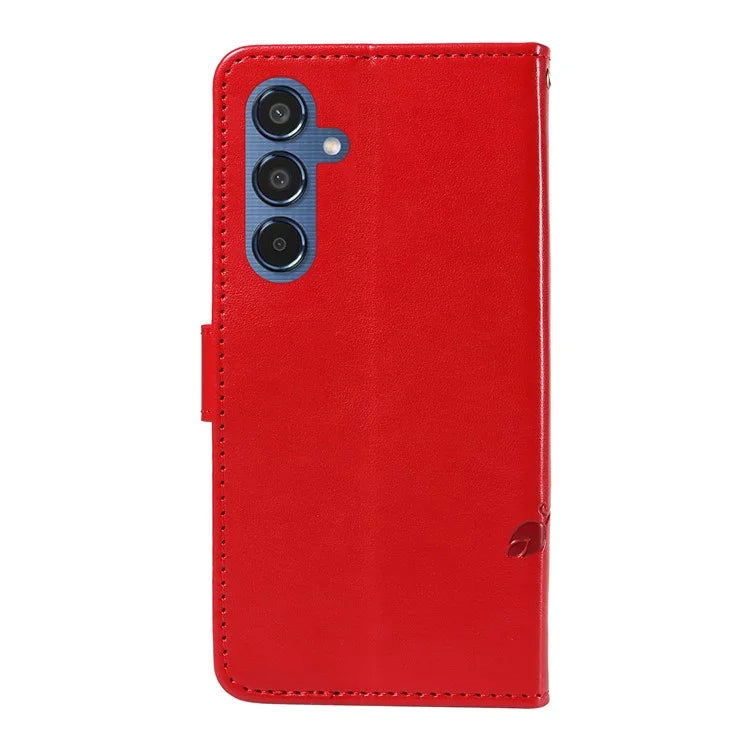 For Samsung Galaxy M35 5G Case PU Leather Phone Cover Card Slot Flowers Design