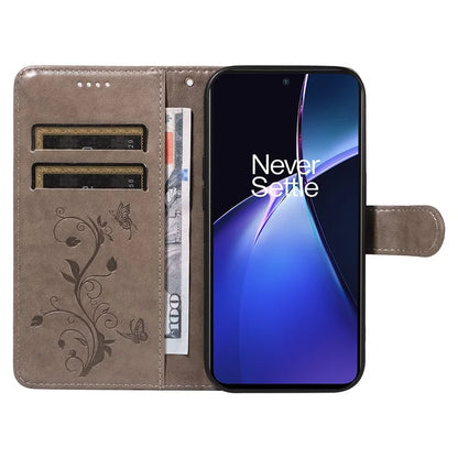 For OnePlus Nord CE4 Lite 5G / Oppo K12x 5G (China) Case PU Leather Flip Phone Cover Butterfly Flower Imprinted