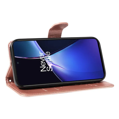 For OnePlus Nord CE4 Lite 5G / Oppo K12x 5G (China) Case PU Leather Flip Phone Cover Butterfly Flower Imprinted