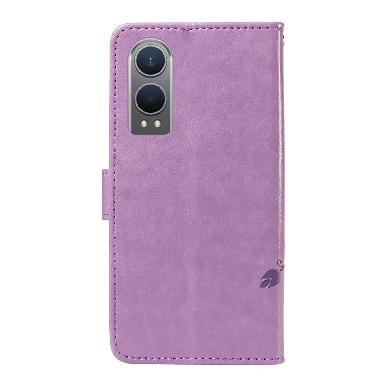 For OnePlus Nord CE4 Lite 5G / Oppo K12x 5G (China) Case PU Leather Flip Phone Cover Butterfly Flower Imprinted