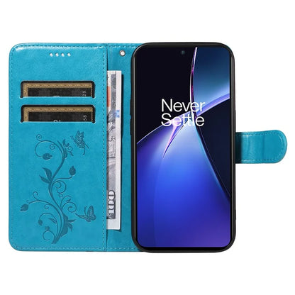 For OnePlus Nord CE4 Lite 5G / Oppo K12x 5G (China) Case PU Leather Flip Phone Cover Butterfly Flower Imprinted
