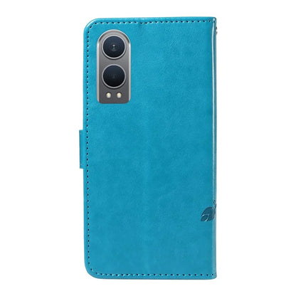 For OnePlus Nord CE4 Lite 5G / Oppo K12x 5G (China) Case PU Leather Flip Phone Cover Butterfly Flower Imprinted