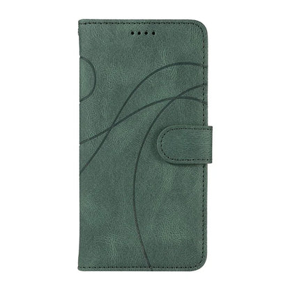 For Samsung Galaxy M35 5G Case PU Leather Wallet Stand Phone Cover Curved Line Imprinting Design