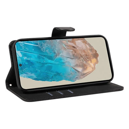 For Samsung Galaxy M35 5G Case PU Leather Wallet Stand Phone Cover Curved Line Imprinting Design