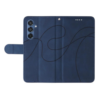 For Samsung Galaxy M35 5G Case PU Leather Wallet Stand Phone Cover Curved Line Imprinting Design