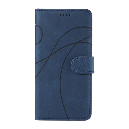 For Samsung Galaxy M35 5G Case PU Leather Wallet Stand Phone Cover Curved Line Imprinting Design