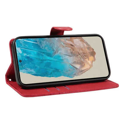 For Samsung Galaxy M35 5G Case PU Leather Wallet Stand Phone Cover Curved Line Imprinting Design