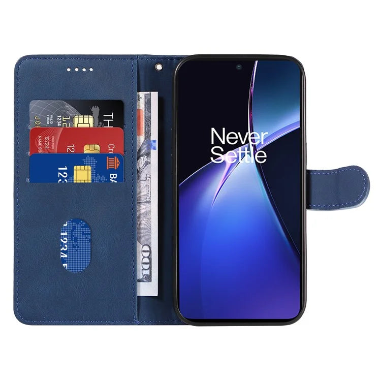 For OnePlus Nord CE4 Lite 5G / Oppo K12x 5G (China) Case Shockproof Wallet Card Holder Leather Phone Cover Curved Line