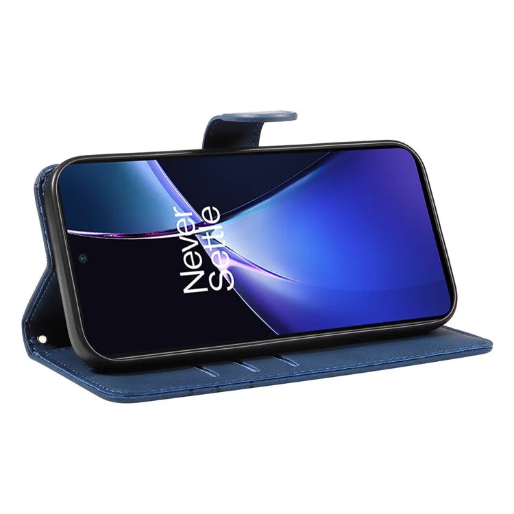 For OnePlus Nord CE4 Lite 5G / Oppo K12x 5G (China) Case Shockproof Wallet Card Holder Leather Phone Cover Curved Line