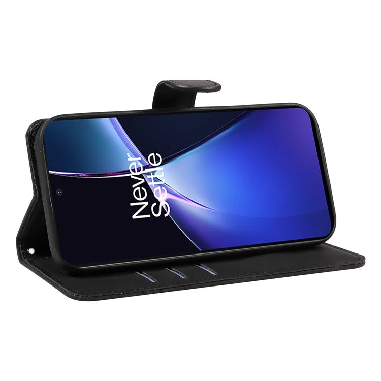 For OnePlus Nord CE4 Lite 5G / Oppo K12x 5G (China) Case Shockproof Wallet Card Holder Leather Phone Cover Curved Line